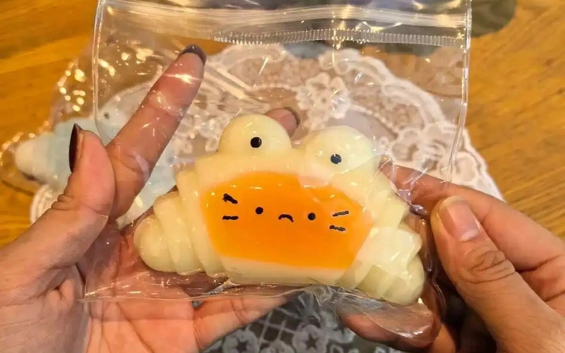 Caramel Croissant Silicone Squeezable Stress Relief Toy