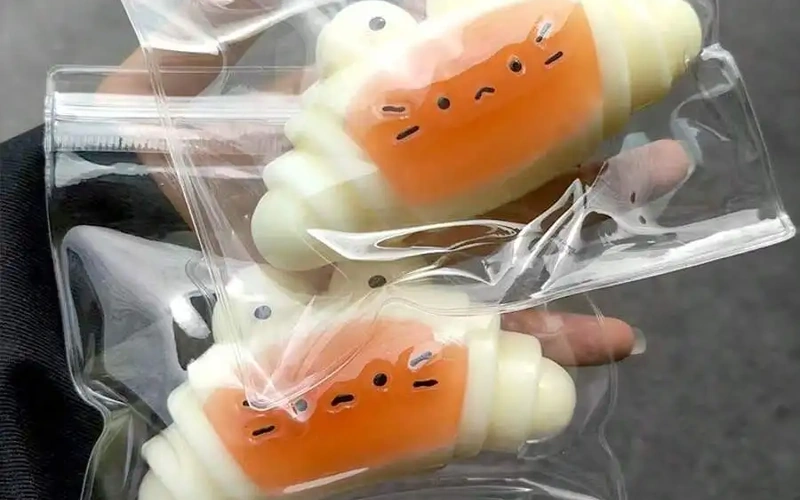 Caramel Croissant Silicone Squeezable Stress Relief Toy