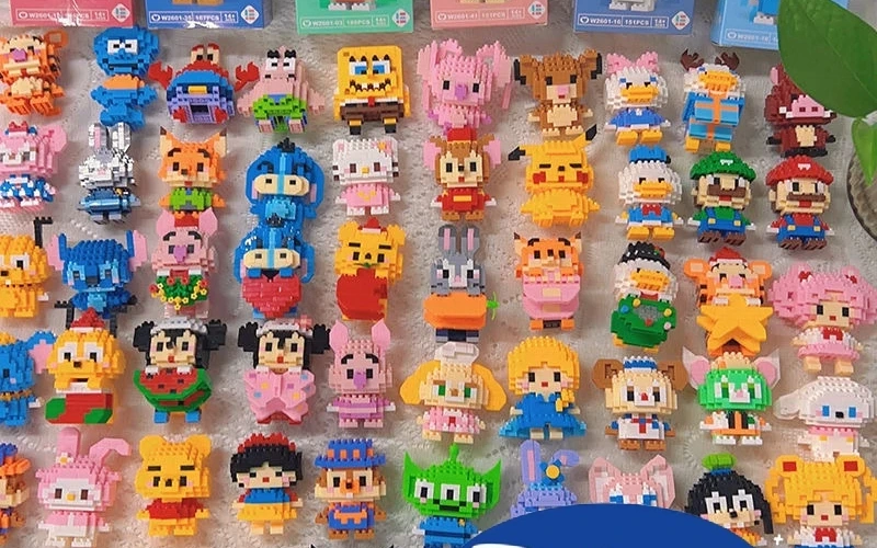 Cartoon Character Mini Building Blocks Assembly Toy Set