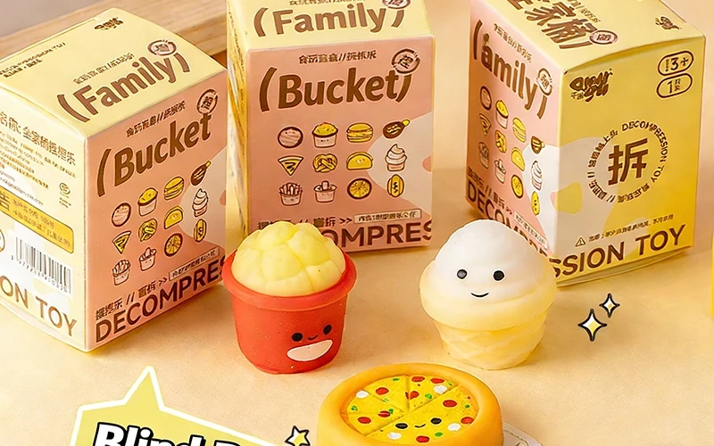 Cute Food Mochi Squishy Blind Box Fidget Toy