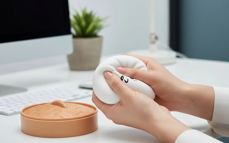 Dumpling Fidget Toy Stress Ball Steamer Set