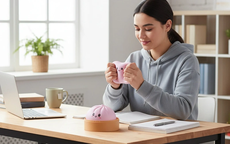 Dumpling Fidget Toy Stress Ball Steamer Set