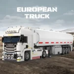 european truck building blocks set with trailers banner 1