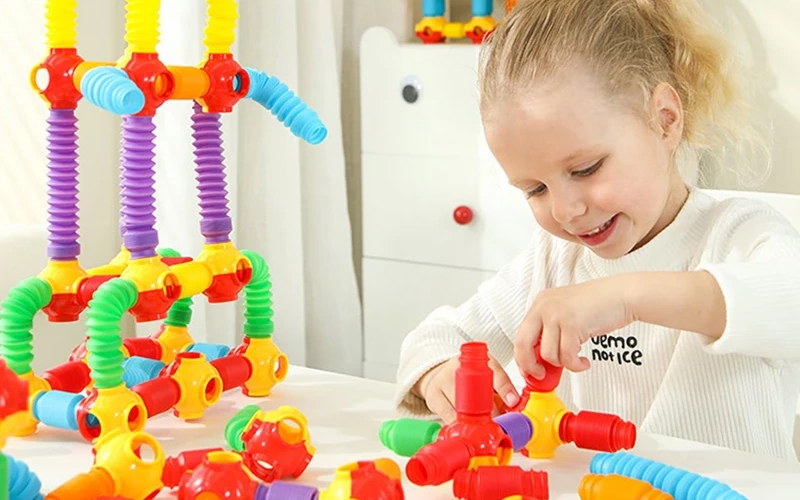 Fidget Sensory Tube Building Blocks Educational Toy