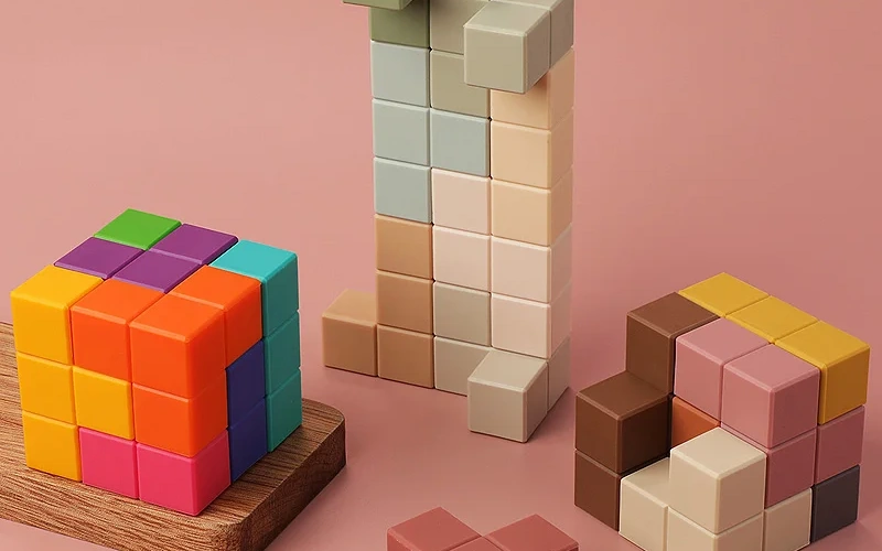 Food Grade Silicone Building Blocks Montessori Toy