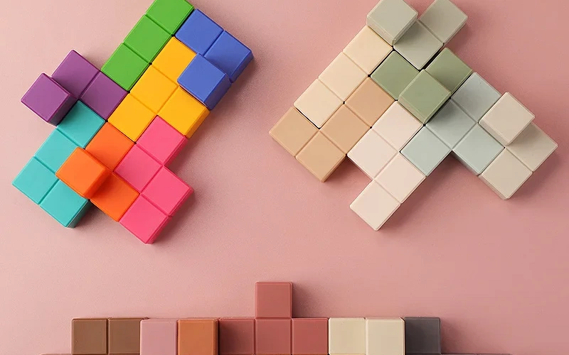 Food Grade Silicone Building Blocks Montessori Toy