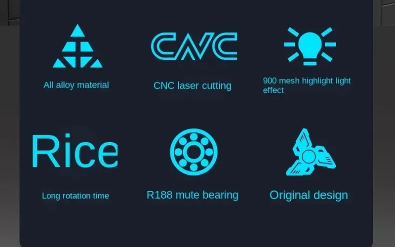 Luminous Metal Fidget Spinner Stress Relief EDC Toy