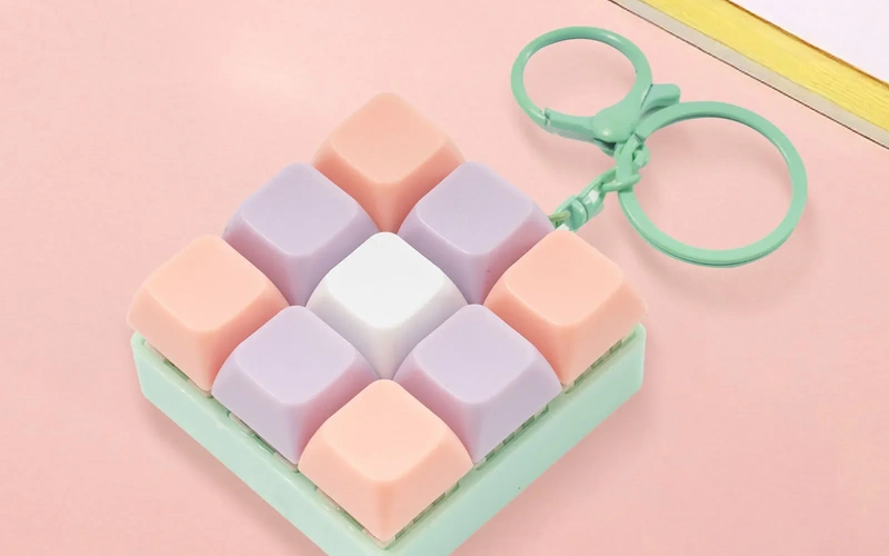 Macaron Keyboard Fidget Toy Keychain Stress Relief