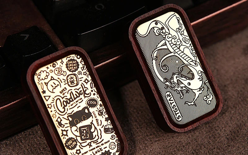 Magnetic Wooden EDC Push Card Fidget Toy