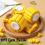 mini corn puzzle keychain building block toy banner 1
