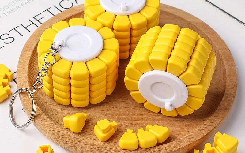Mini Corn Puzzle Keychain Building Block Toy
