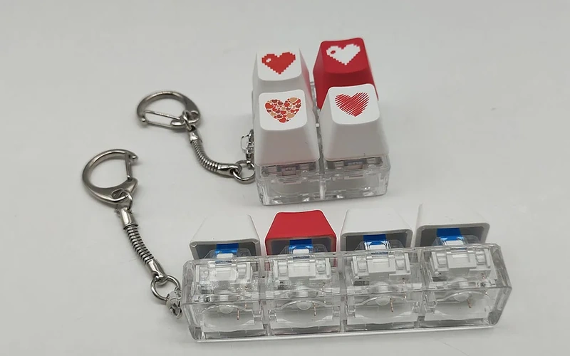 Mini Mechanical Keyboard Keychain Fidget Toy for Girls