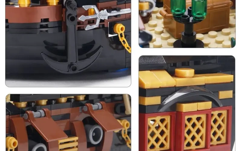 Pirate Ship Building Blocks Desktop Decoration Gift