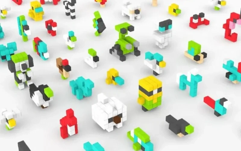 Rainbow Cube Building Blocks DIY Kids Toy