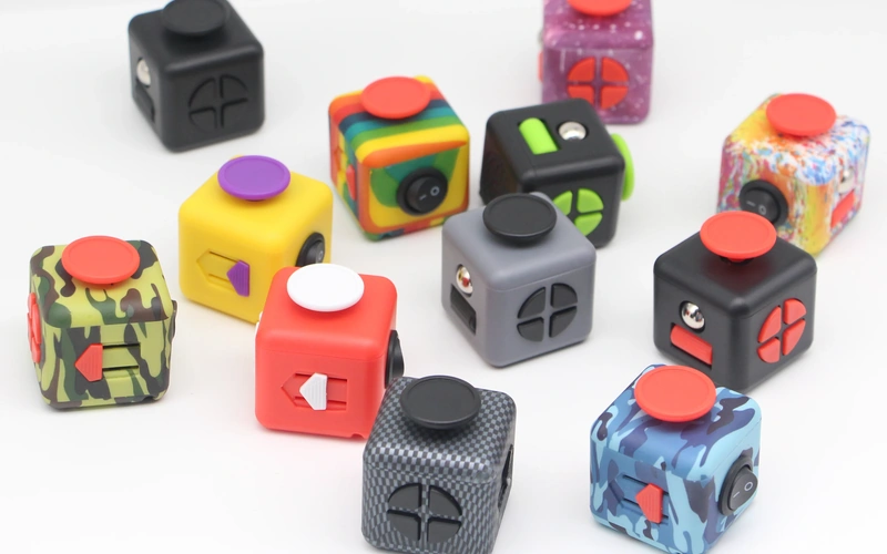 Rainbow Fidget Cube Stress Relief Sensory Toy