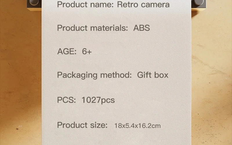 Retro Camera Building Blocks MOC Educational Toy