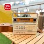 retro transistor radio building blocks educational decor set banner 1