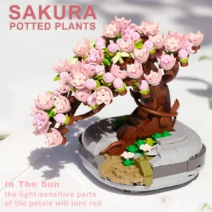 sakura bonsai building blocks diy decorative plant toy banner 1