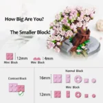 sakura bonsai building blocks diy decorative plant toy banner 4