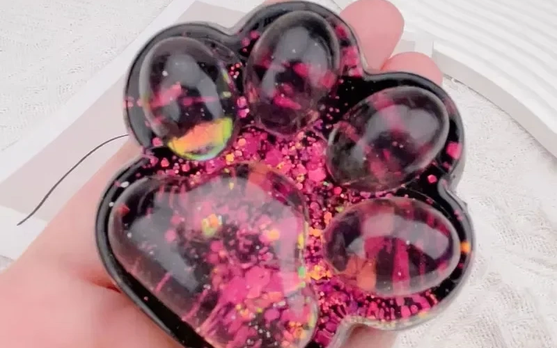 Sequin Cat Paw Squishy Slow Rising Stress Toy