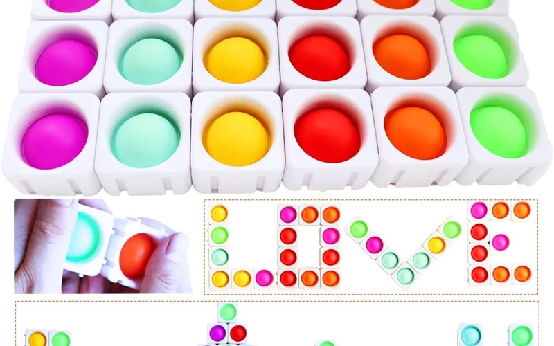 Silicone Pop Fidget Building Blocks Sensory Toy
