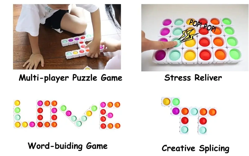 Silicone Pop Fidget Building Blocks Sensory Toy