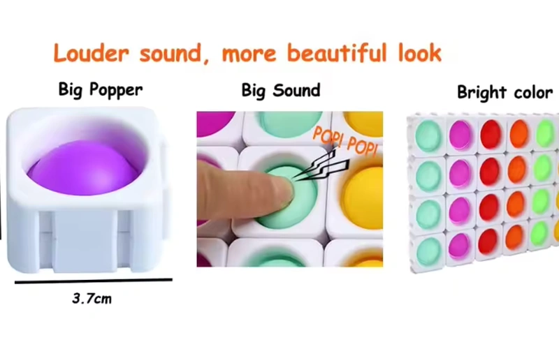 Silicone Pop Fidget Building Blocks Sensory Toy