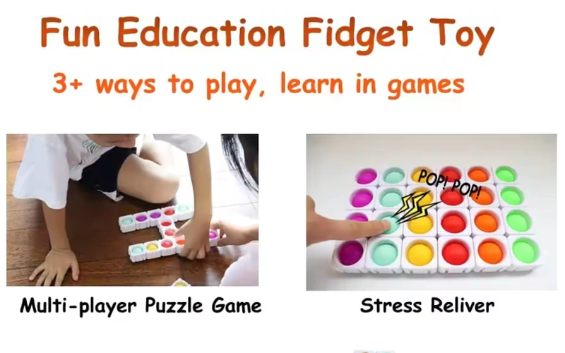 Silicone Pop Fidget Building Blocks Sensory Toy