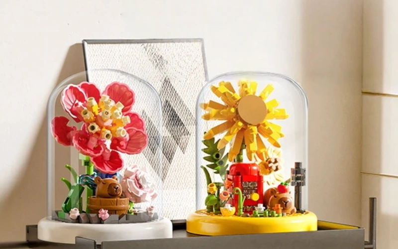 Small Grain Building Block Flower Ornament Toys