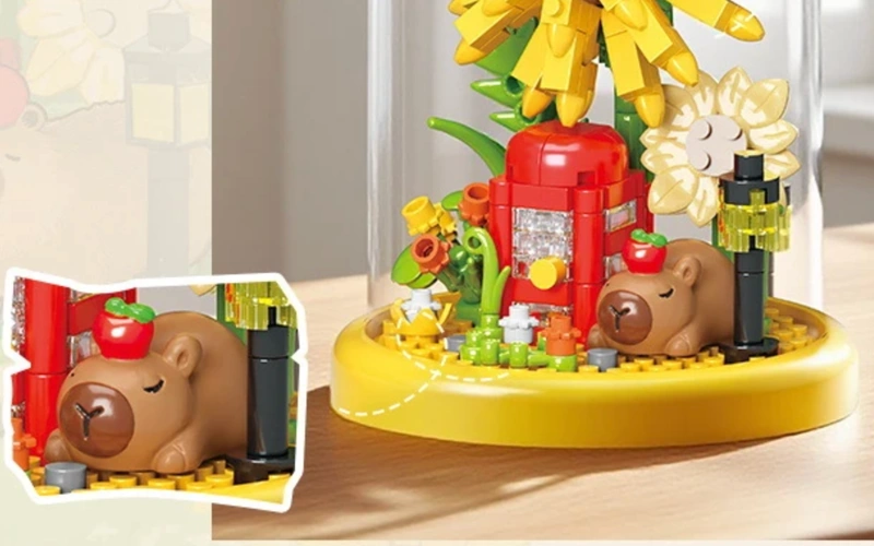 Small Grain Building Block Flower Ornament Toys