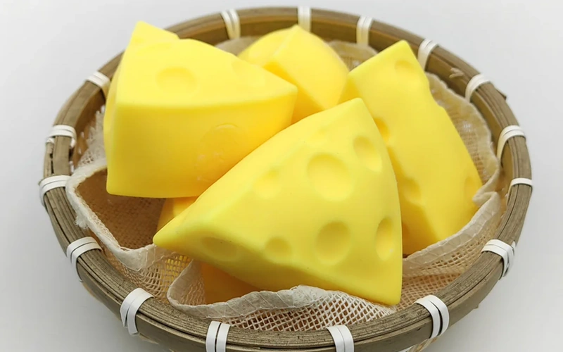 Soft Cheese Squishy Toy for Stress Relief Fun