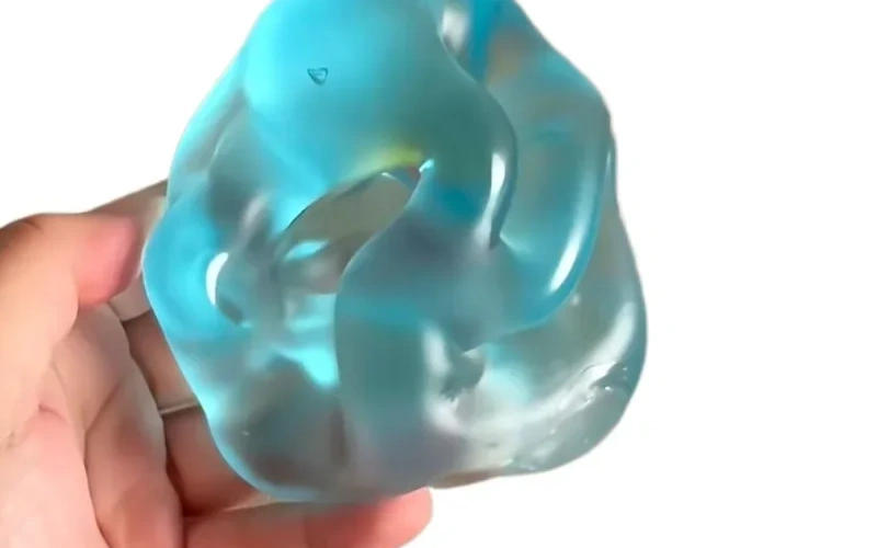 Soft Transparent Blue Maltose Squishy Stress Relief Toy