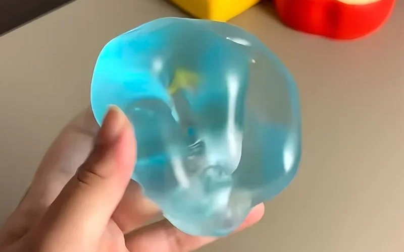 Soft Transparent Blue Maltose Squishy Stress Relief Toy