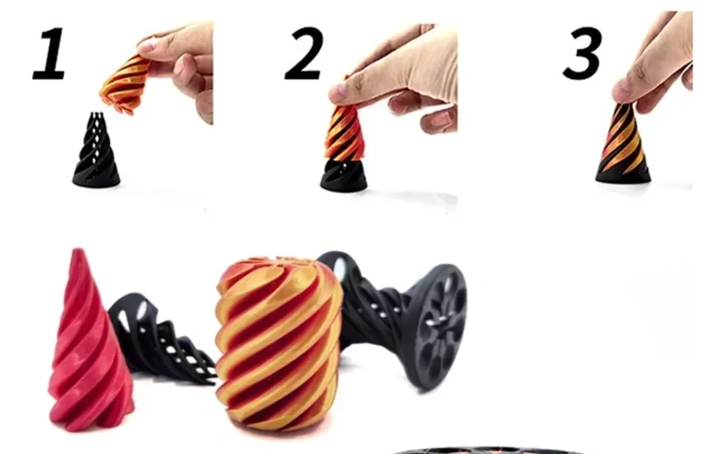 Spiral Cone Fidget Toy Impossible Pyramid Sculpture