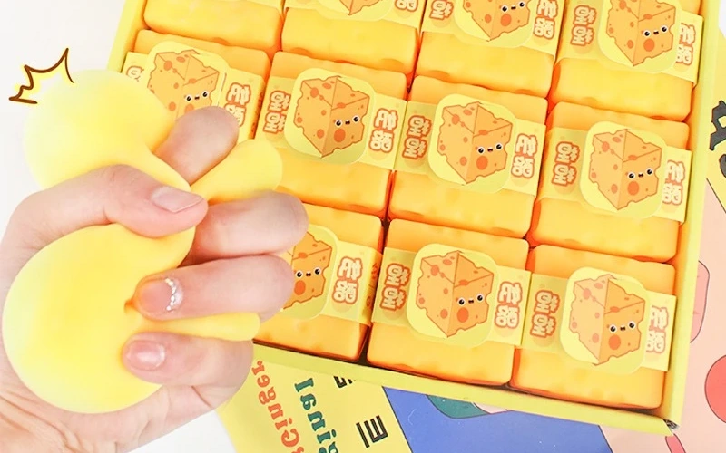 Squishy Cheese Stress Relief Fidget Toy for Relaxation