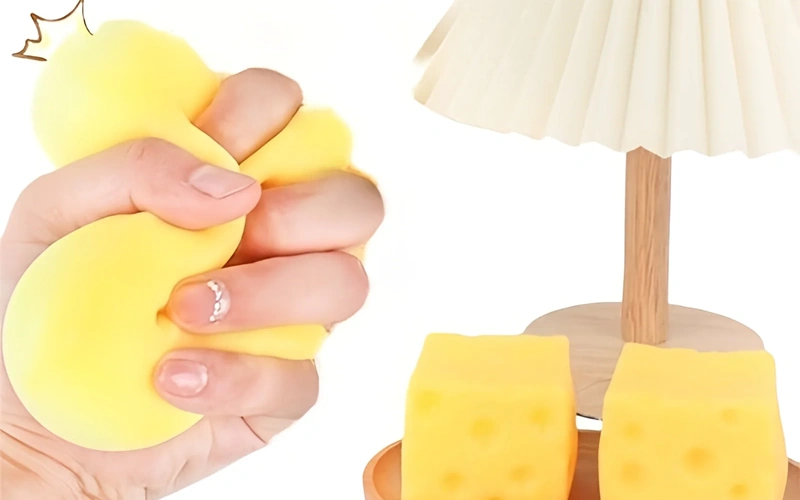 Squishy Cheese Stress Relief Fidget Toy for Relaxation