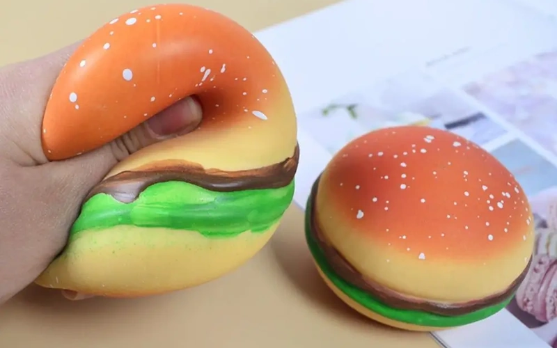 Squishy Hamburger Stress Relief Toy for Adults and Teens