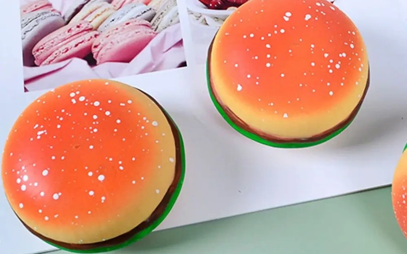 Squishy Hamburger Stress Relief Toy for Adults and Teens