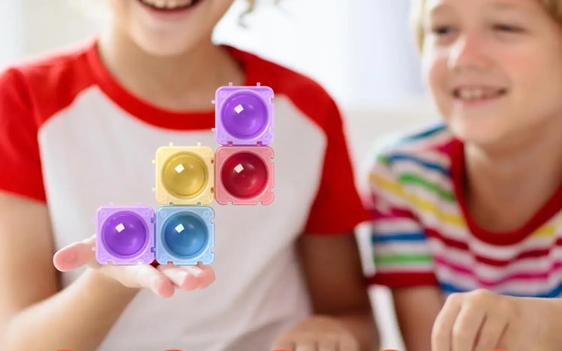 Transparent Silicone Popper Building Blocks Phonics Learning Toy