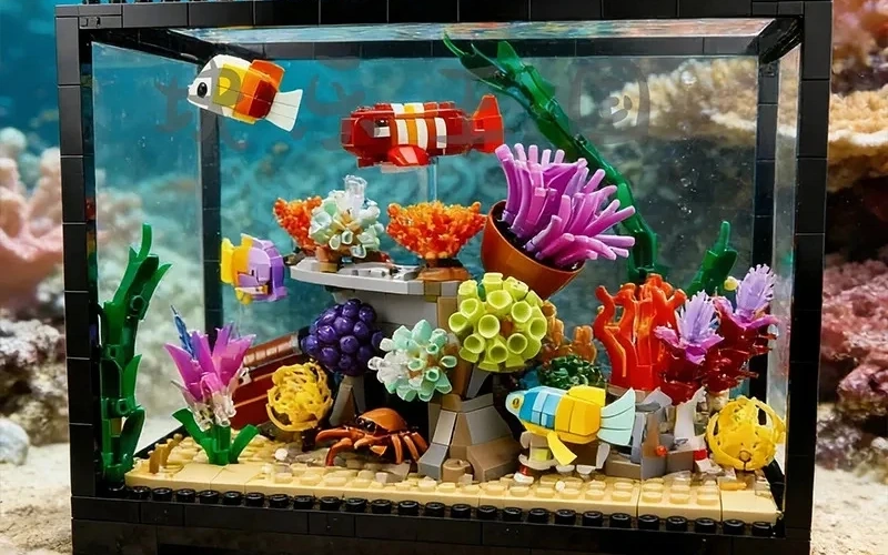 Tropical Aquarium Fish Tank Building Block Set