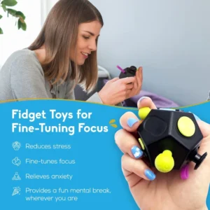 twelve sided fidget cube sensory stress relief toy banner 2
