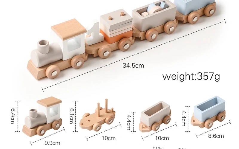 Wooden Train Montessori Learning Toy for Toddlers