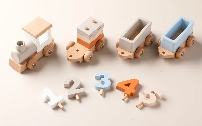 Wooden Train Montessori Learning Toy for Toddlers